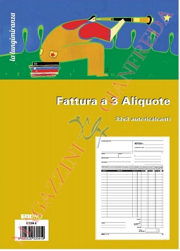 FATTURA A 3 ALIQUOTE IN TRIPLICE COPIA E5304A